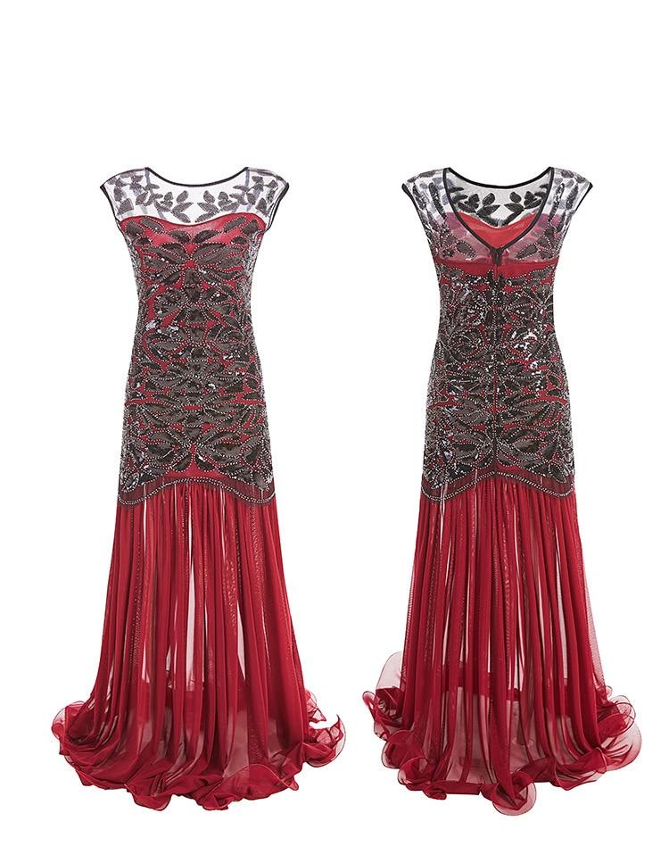 Robe Vintage<br> Années 20 Flapper Rouge - Louise Vintage