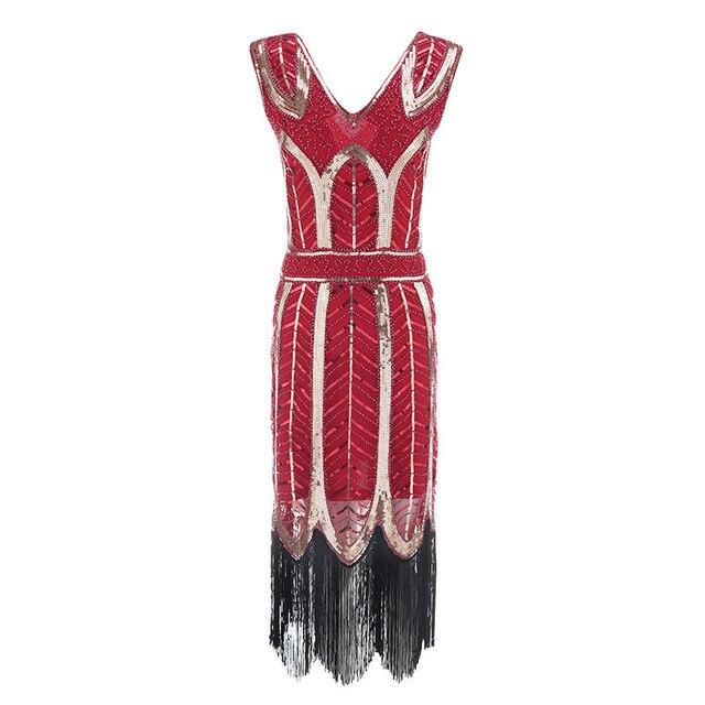 Robe Vintage<br> Années 20 Gatsby Rouge - Louise Vintage