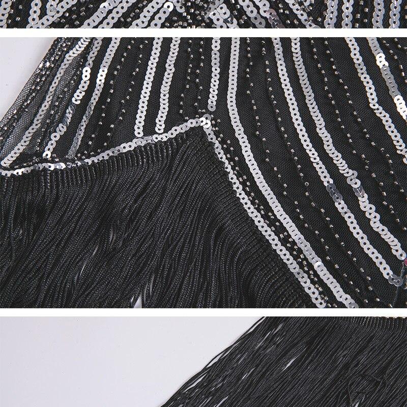 Robe Vintage<br> Années 20 Grande Taille Art Déco Noir Argent - Louise Vintage