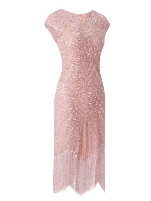 Robe Vintage<br> Années 20 Grande Taille Art Déco Rose - Louise Vintage