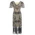 Robe Vintage<br> Années 20 Grande Taille Beige Noir - Louise Vintage