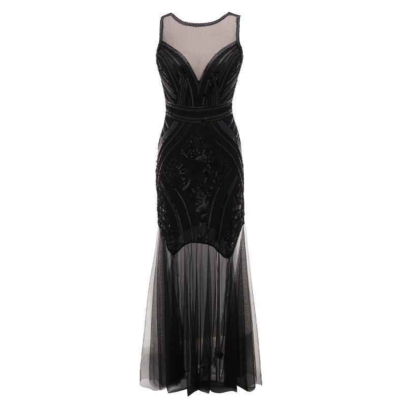 Robe Vintage<br> Années 20 Longue Noir - Louise Vintage