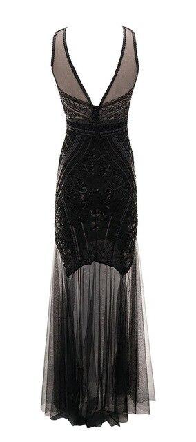 Robe Vintage<br> Années 20 Longue Noir - Louise Vintage