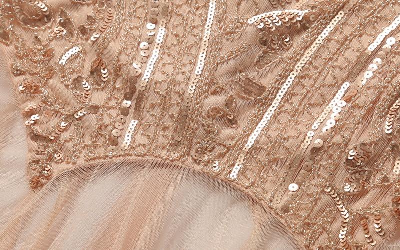 Robe Vintage<br> Années 20 Longue Rose - Louise Vintage