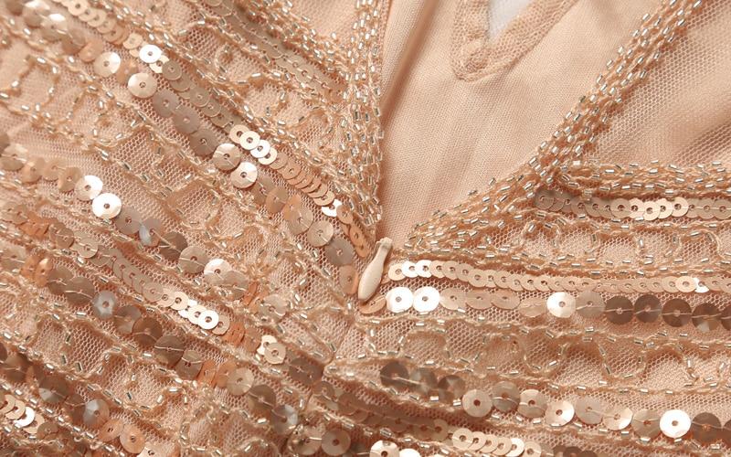 Robe Vintage<br> Années 20 Longue Rose - Louise Vintage