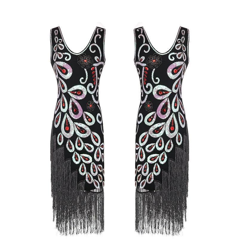 Robe Vintage<br> Années 20 Mi Longue Noir - Louise Vintage