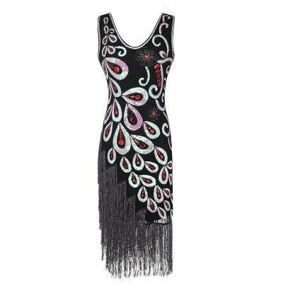 Robe Vintage<br> Années 20 Mi Longue Noir - Louise Vintage