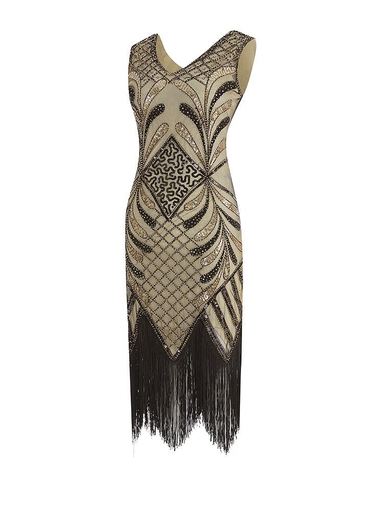 Robe Vintage<br> Années 20 Plume Or - Louise Vintage