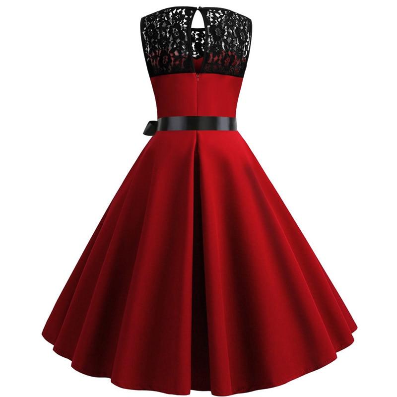 Robe Vintage<br> Dentelle Rouge - Louise Vintage