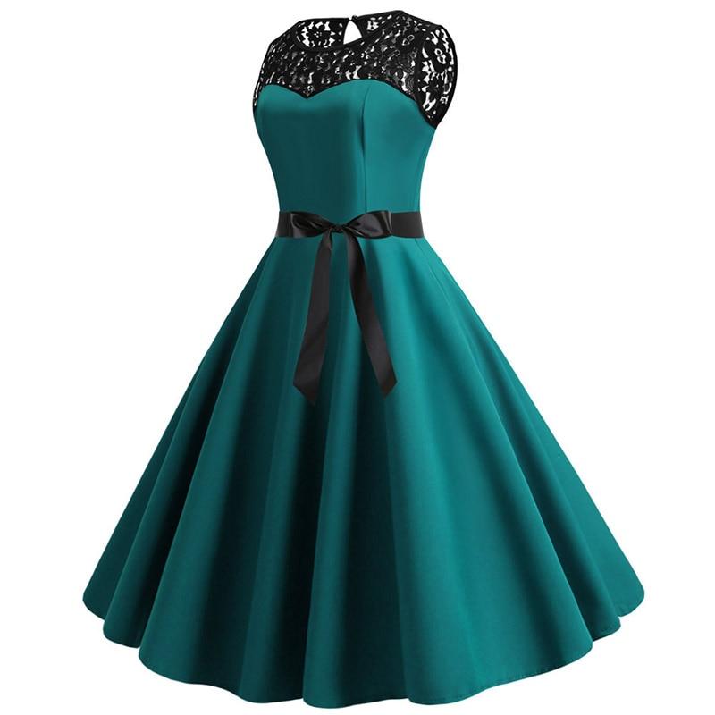 Robe Vintage<br> Dentelle Vert - Louise Vintage