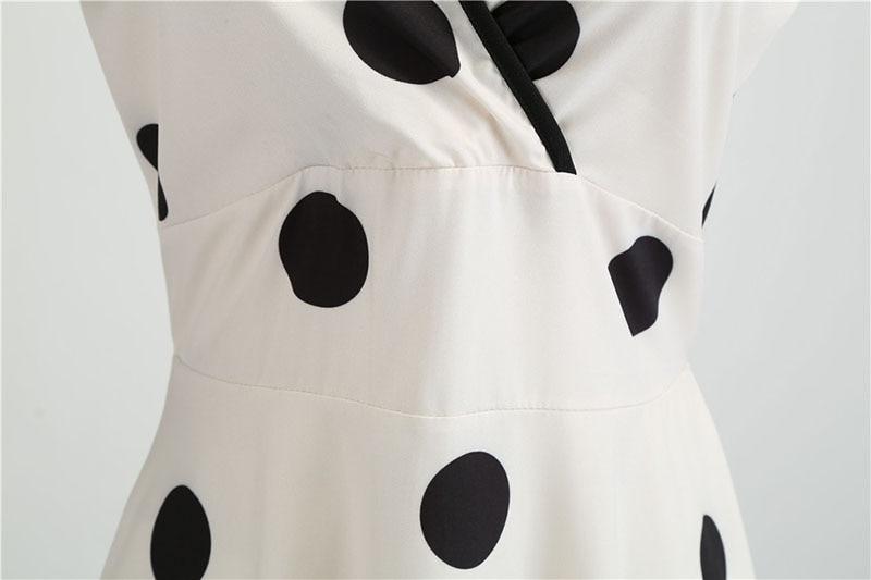 Robe Vintage<br> été Blanc Pois - Louise Vintage