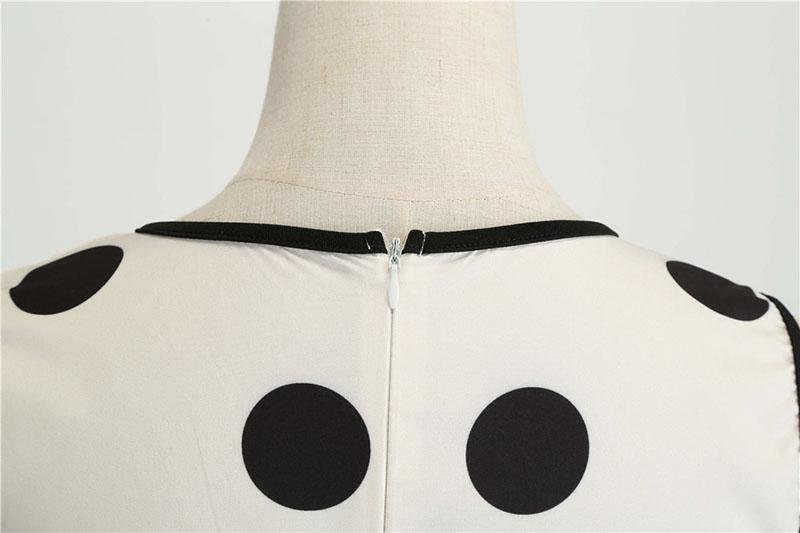 Robe Vintage<br> été Blanc Pois - Louise Vintage