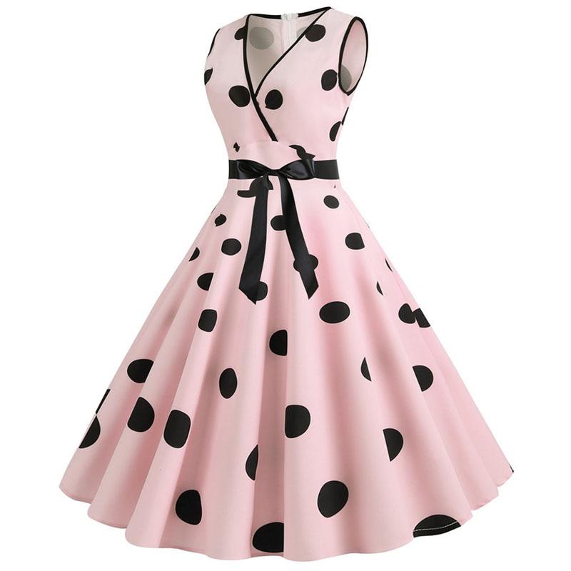 Robe Vintage<br> été Rose Pois - Louise Vintage