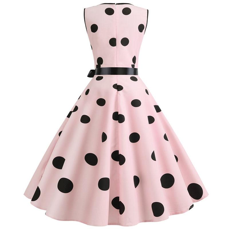 Robe Vintage<br> été Rose Pois - Louise Vintage