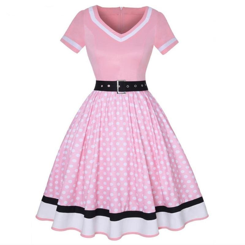 Robe Vintage<br> Grande Taille Rose - Louise Vintage