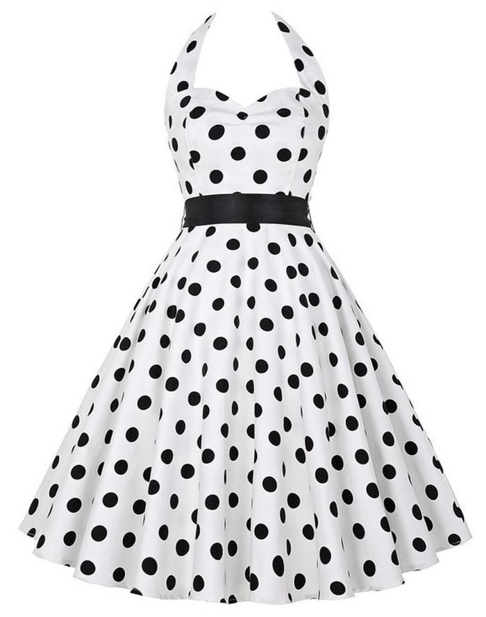 Robe Vintage<br> Noire et Blanche - Louise Vintage