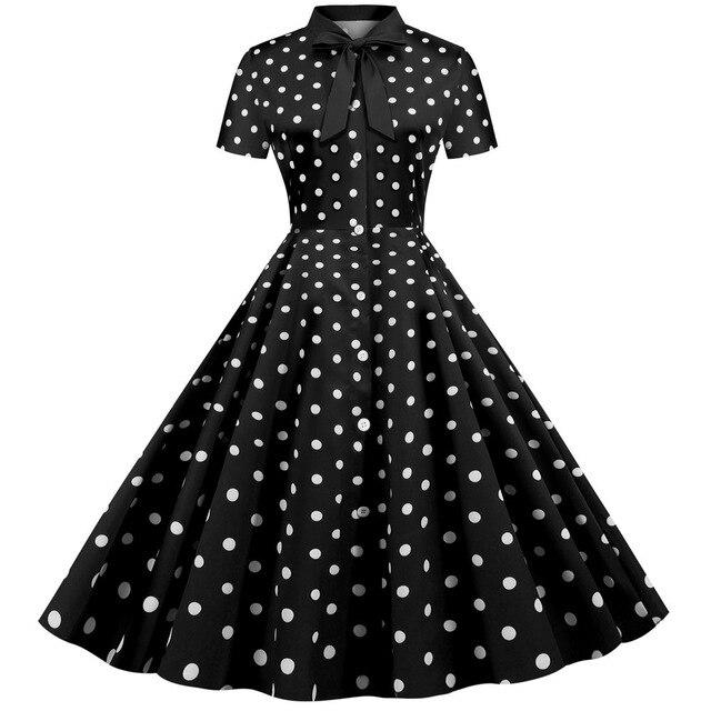 Robe Vintage<br> Rétro Noir - Louise Vintage