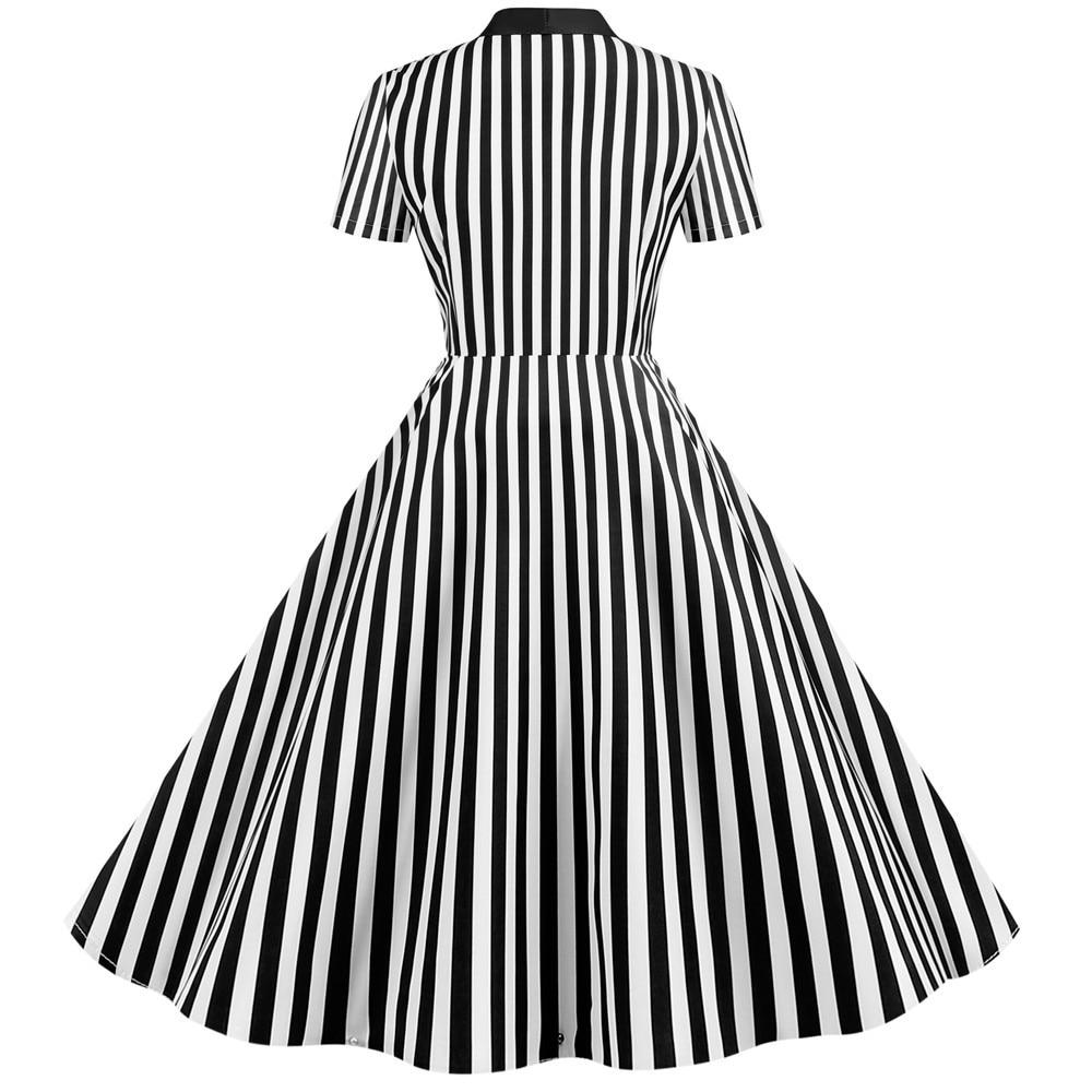 Robe Vintage<br> Rétro Noire et Blanche - Louise Vintage