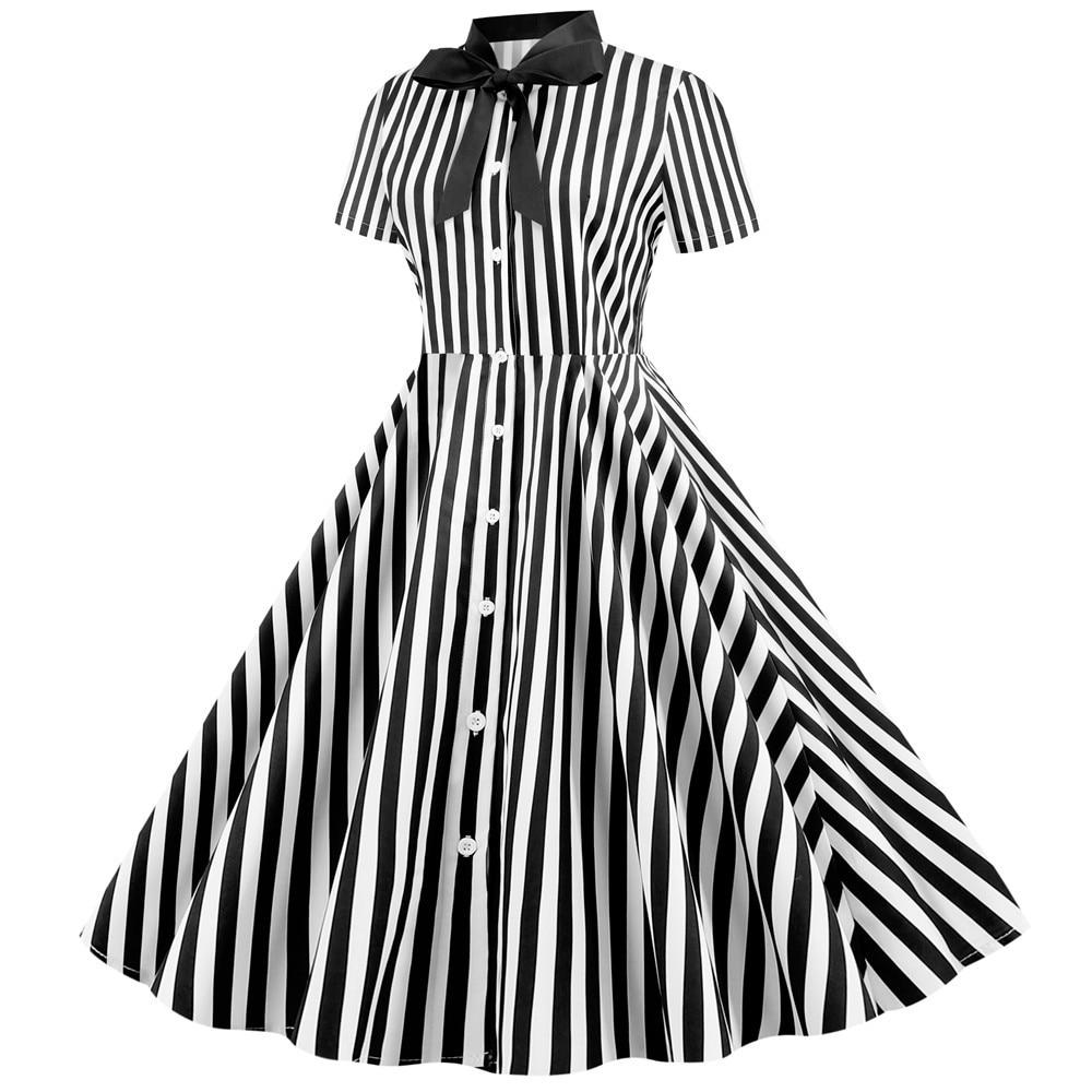 Robe Vintage<br> Rétro Noire et Blanche - Louise Vintage