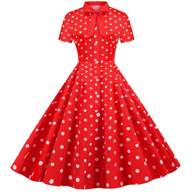 Robe Vintage<br> Rétro Rouge - Louise Vintage
