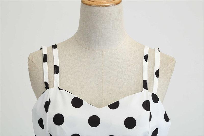 Robe Vintage<br> Rockabilly Blanc Pois - Louise Vintage