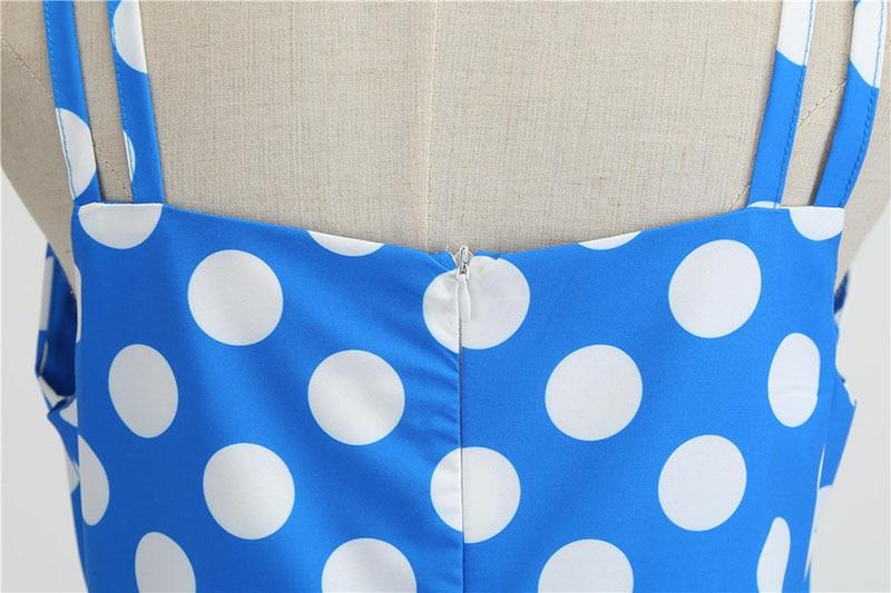 Robe Vintage<br> Rockabilly Bleu Pois - Louise Vintage