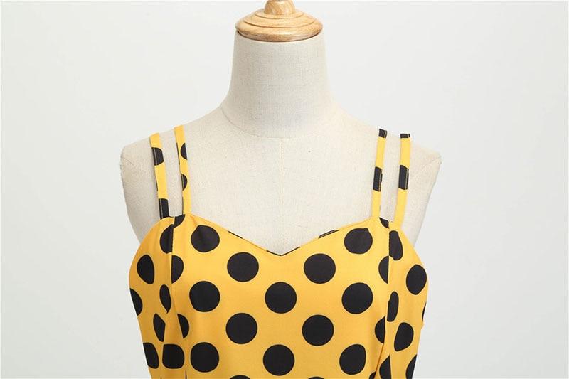 Robe Vintage<br> Rockabilly Jaune Pois - Louise Vintage