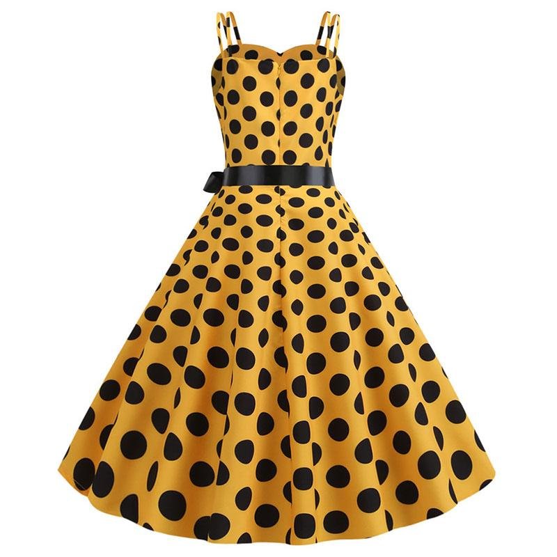 Robe Vintage<br> Rockabilly Jaune Pois - Louise Vintage