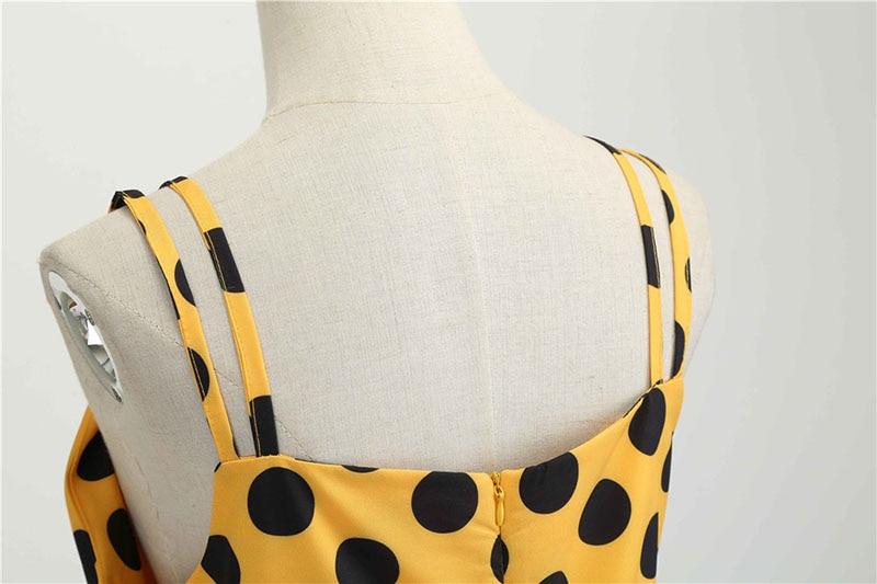 Robe Vintage<br> Rockabilly Jaune Pois - Louise Vintage
