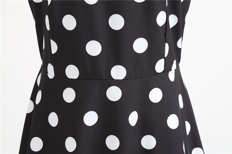 Robe Vintage<br> Rockabilly Noir Pois Blancs - Louise Vintage