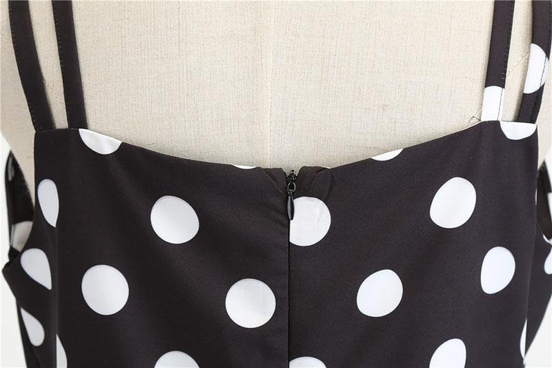 Robe Vintage<br> Rockabilly Noir Pois Blancs - Louise Vintage
