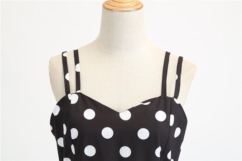 Robe Vintage<br> Rockabilly Noir Pois Blancs - Louise Vintage