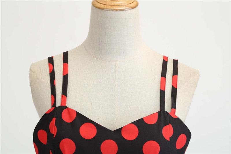 Robe Vintage<br> Rockabilly Noir Pois Rouges - Louise Vintage
