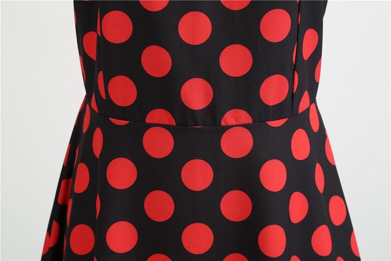 Robe Vintage<br> Rockabilly Noir Pois Rouges - Louise Vintage