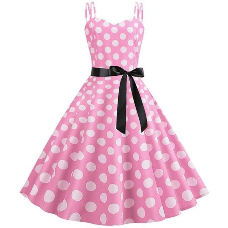 Robe Vintage<br> Rockabilly Rose Pois - Louise Vintage