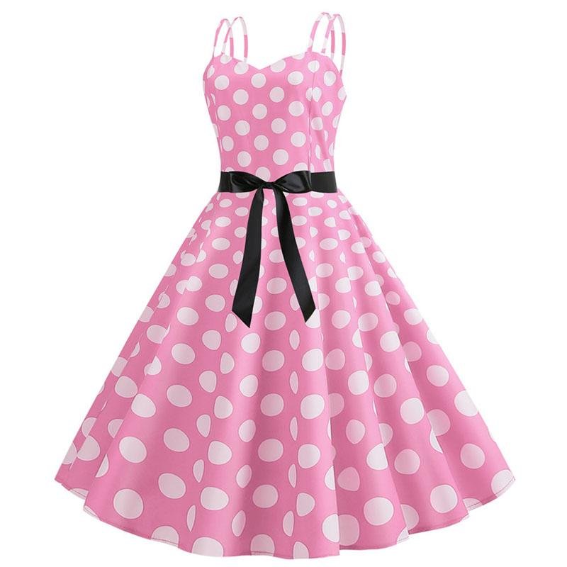 Robe Vintage<br> Rockabilly Rose Pois - Louise Vintage