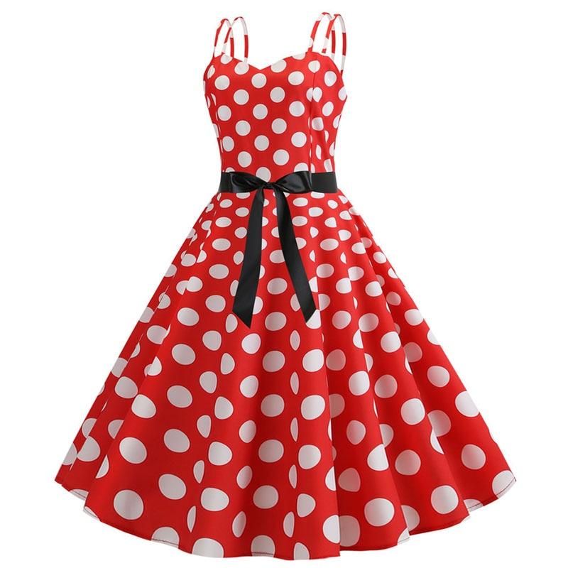 Robe Vintage<br> Rockabilly Rouge Pois Blancs - Louise Vintage