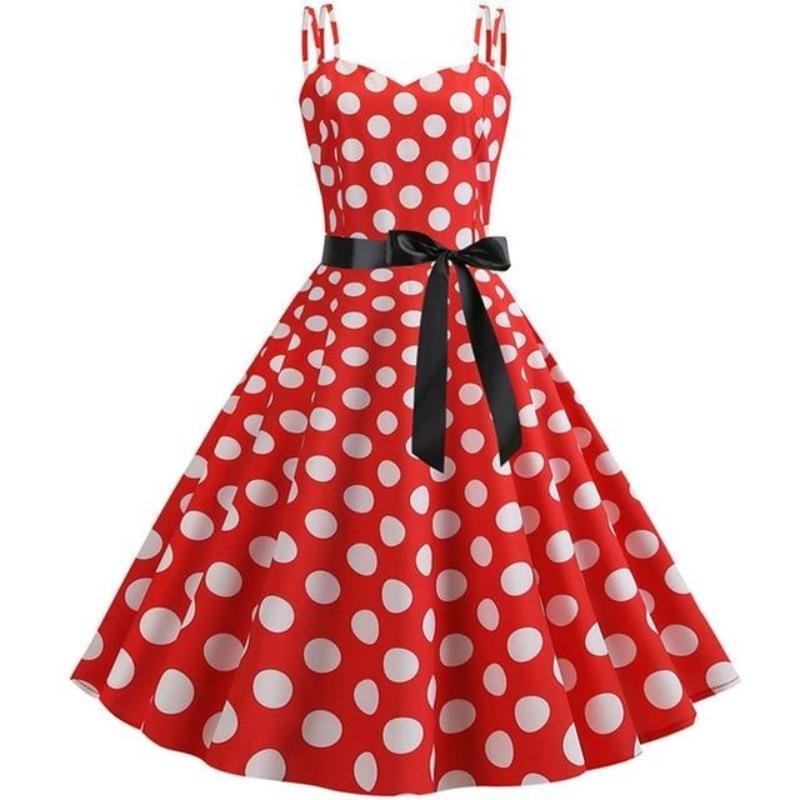 Robe Vintage<br> Rockabilly Rouge Pois Blancs - Louise Vintage