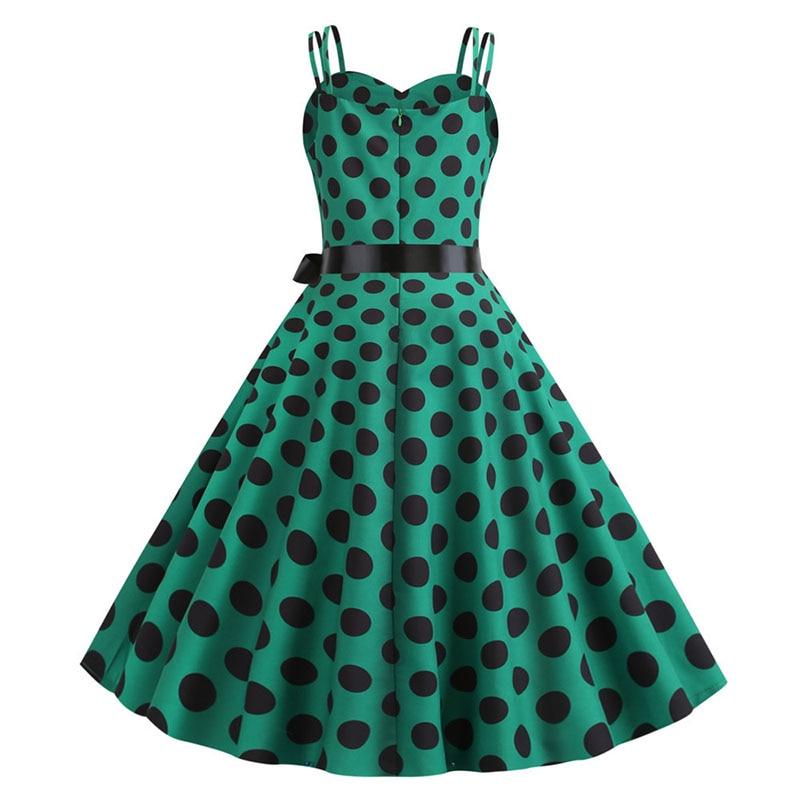 Robe Vintage<br> Rockabilly Vert pois - Louise Vintage