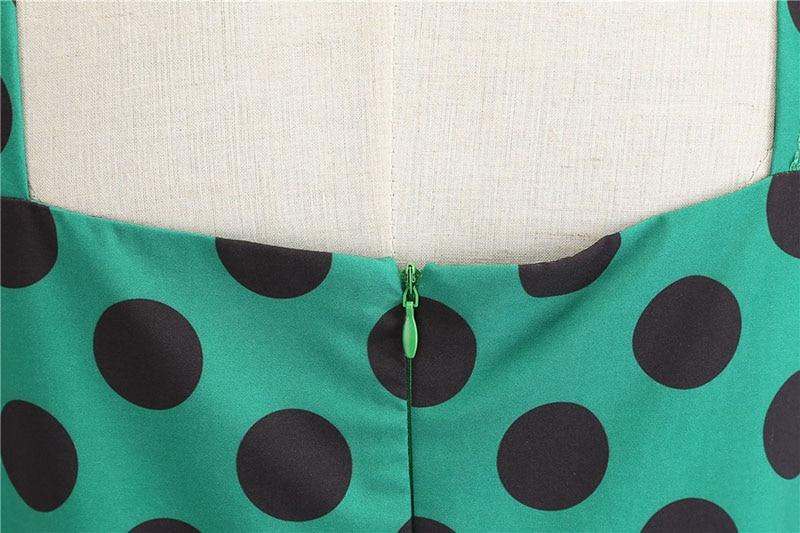 Robe Vintage<br> Rockabilly Vert pois - Louise Vintage