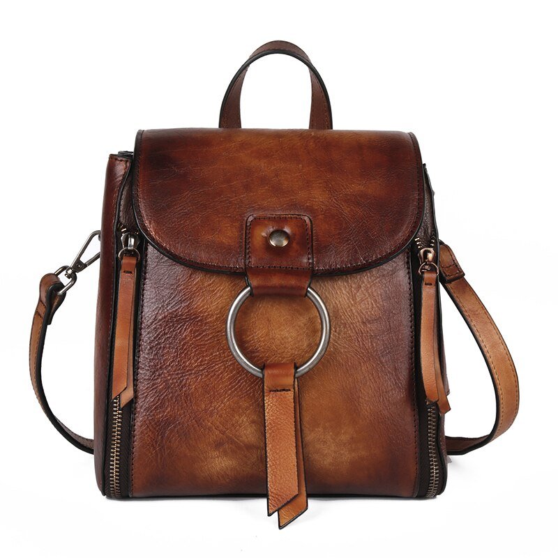 Sac à Dos Cuir Femme Vintage Marron - Louise Vintage