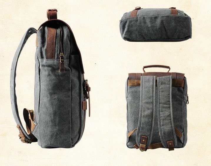 Sac à Dos Homme Vintage Gris - Louise Vintage