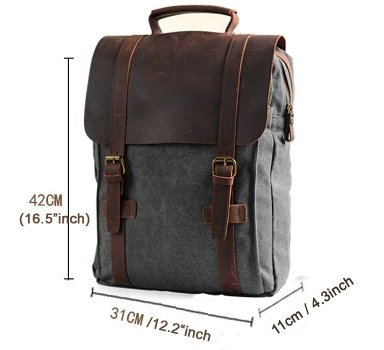 Sac à Dos Homme Vintage Gris - Louise Vintage