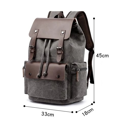 Sac à Dos Style Rétro Gris - Louise Vintage