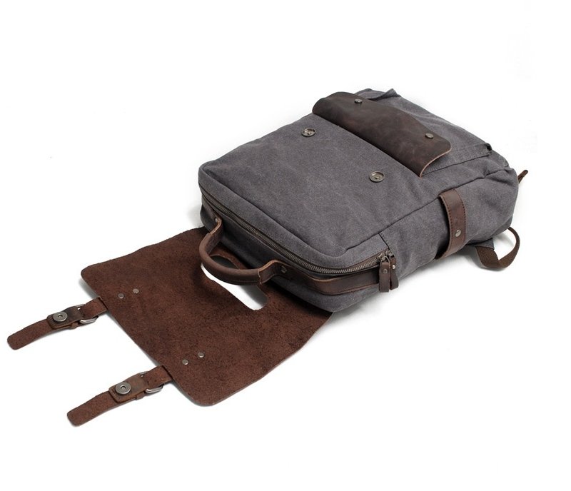 Sac à Dos Vintage Canvas Gris - Louise Vintage