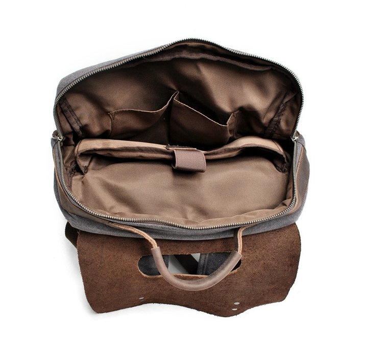 Sac à Dos Vintage Canvas Gris - Louise Vintage