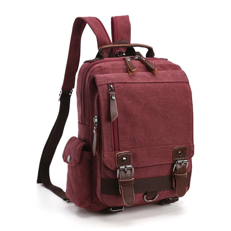 Sac à Dos Vintage Toile Bordeaux - Louise Vintage