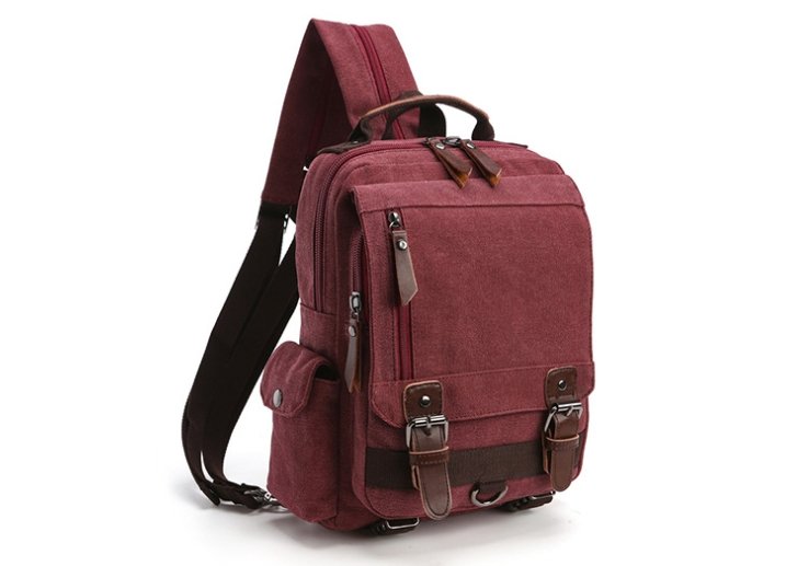 Sac à Dos Vintage Toile Bordeaux - Louise Vintage