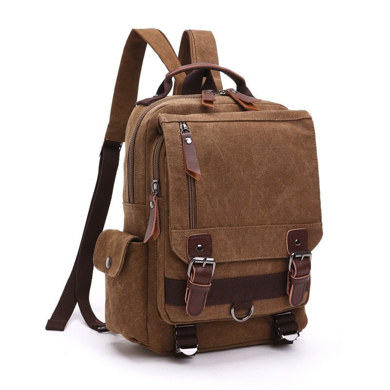 Sac à Dos Vintage Toile Camel - Louise Vintage