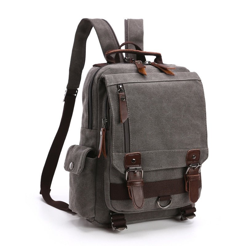 Sac à Dos Vintage Toile Gris - Louise Vintage